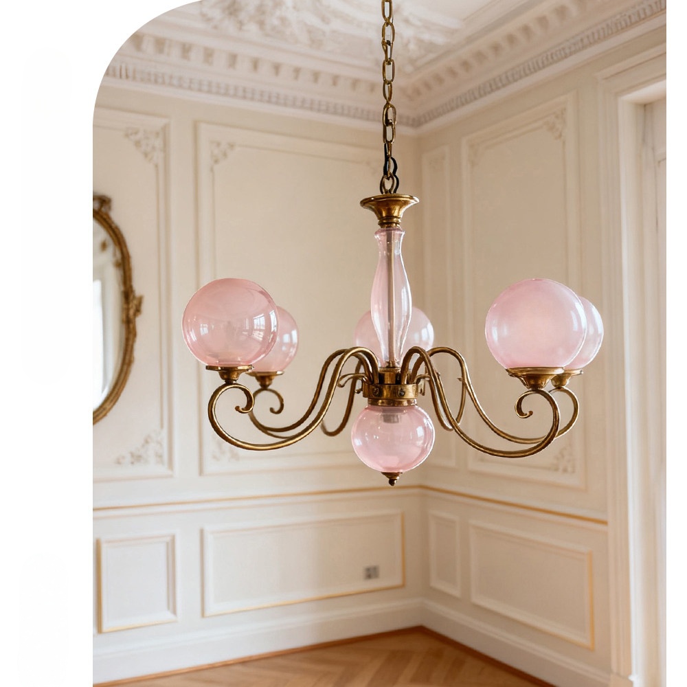 Baby Nursery Chandelier - Amerikaanse smeedijzeren led-hanglamp glazen woondecoratie woonkamer