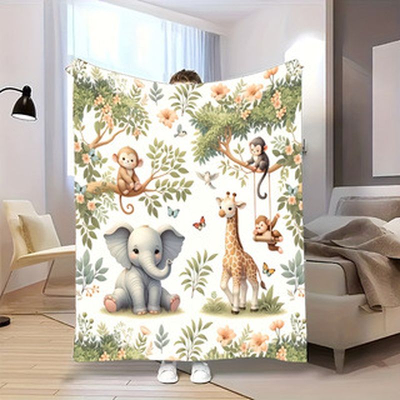 Baby Nursery Giraffe - VIKAMA aquarel jungle dier babydeken olifant