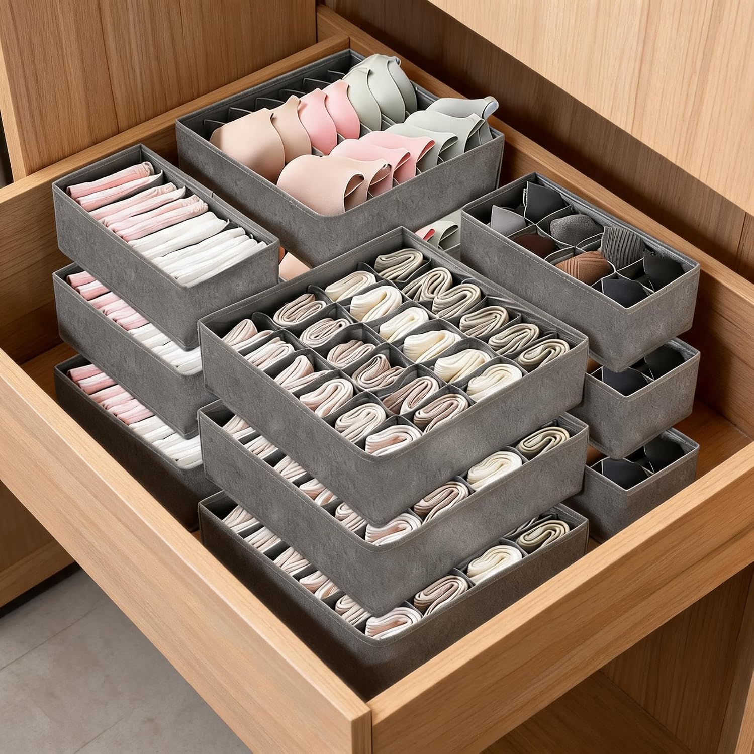 Baby Nursery Dresser - Garvee Home ruimtebesparende 12-delige ondergoedlade-organizer set,
