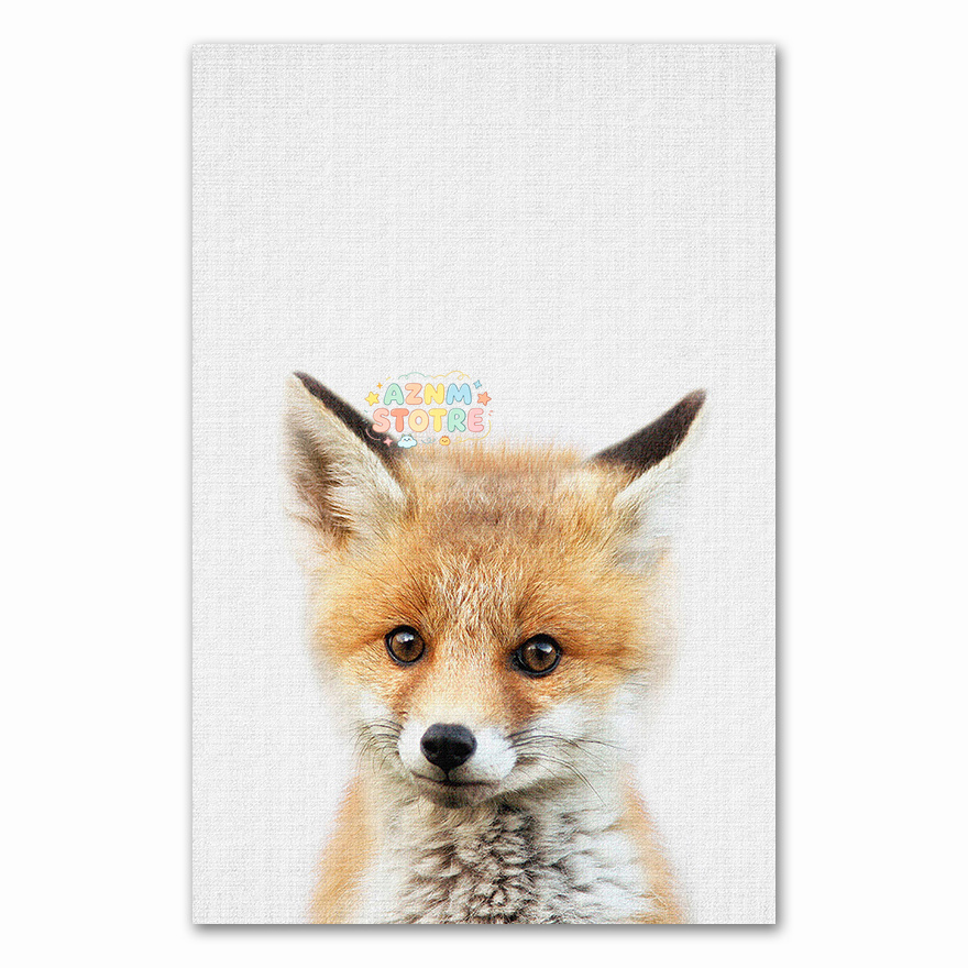 Baby Nursery Giraffe - Giraffe Konijn Olifant Canvas Kinderposter Kinderkamer