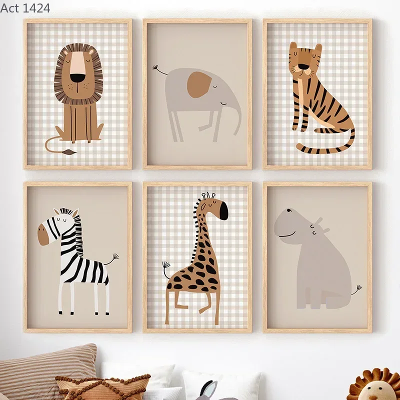 Baby Nursery Giraffe - Leeuw Tijger Olifant Giraffe Jungle Dieren