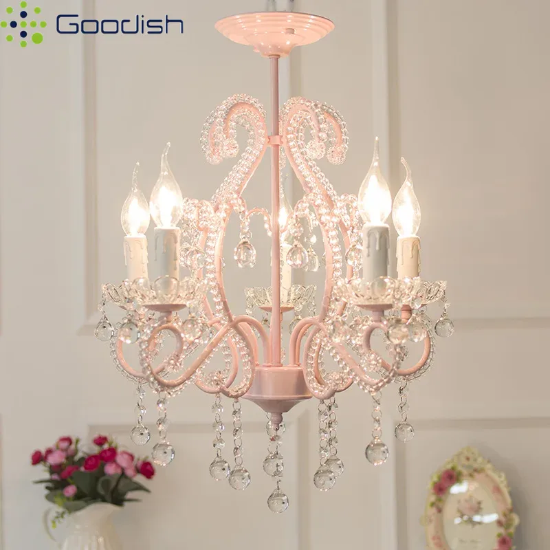 Baby Nursery Chandelier - Stijlvolle minimalistische schattige roze ijzeren lantaarn