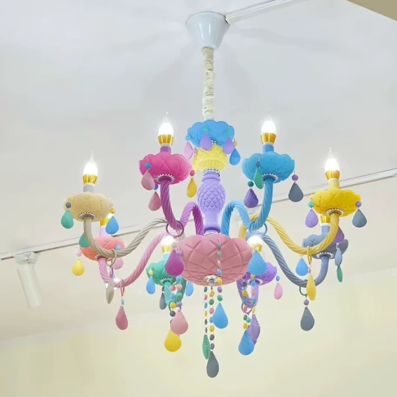Baby Nursery Chandelier - Nordic Macaron Europese stijl kaarsen kristallen