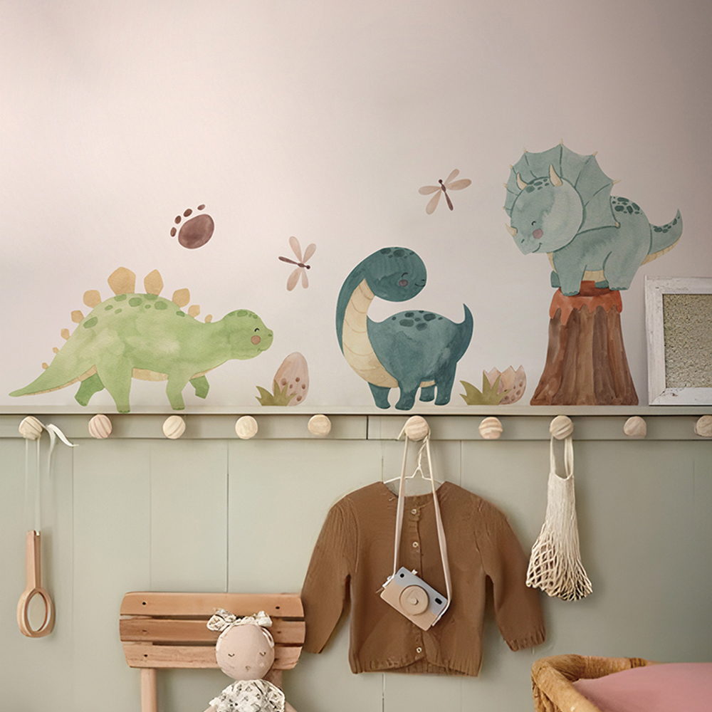 Baby Nursery Accessories - Dinosaurus Muurstickers, Dino Alfabet Muurstickers, Muurdecor