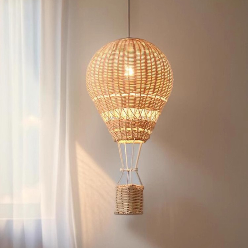 Baby Nursery Chandelier - Heteluchtballon kroonluchter LED kinderkamer rotan ambachtelijke