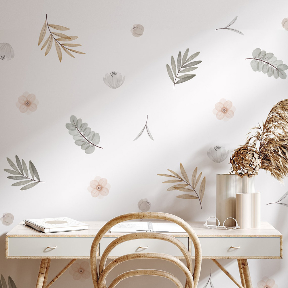 Baby Nursery Accessories - Boho Bladeren Botanische DIY Muurstickers Art