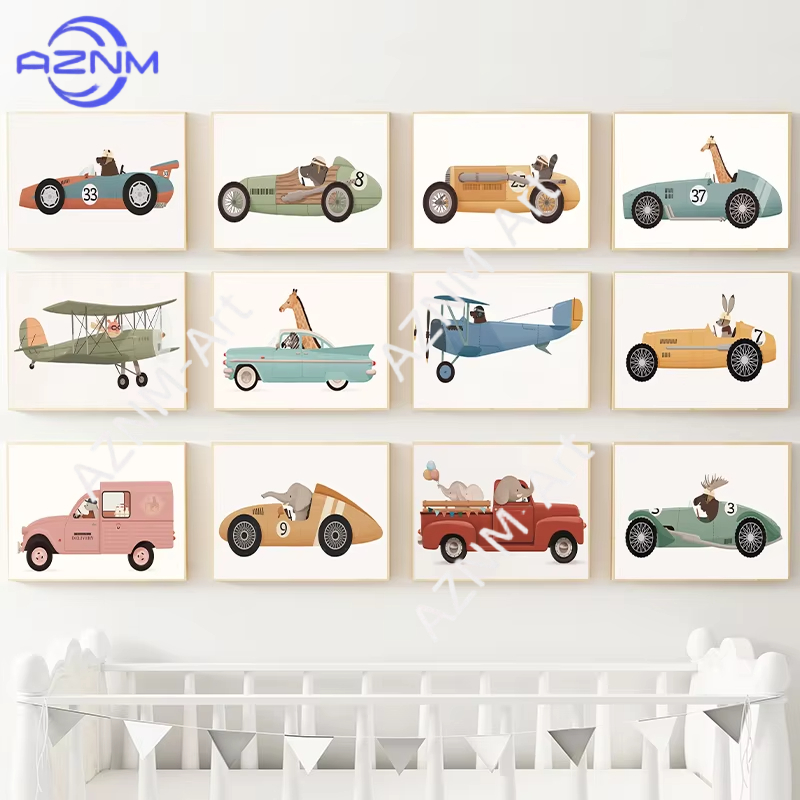 Baby Nursery Giraffe - 1PC Dieren op auto's Cartoon Posters