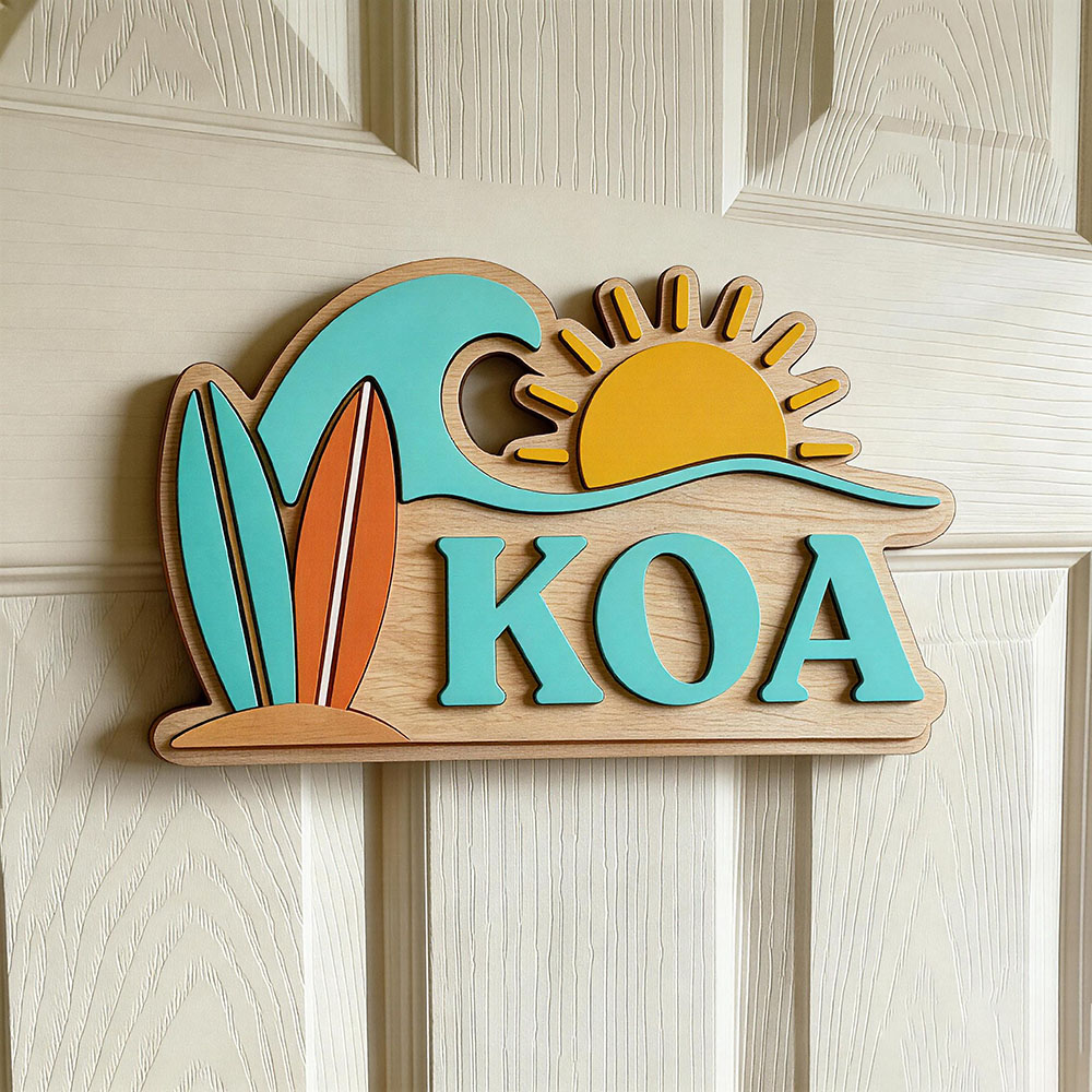 Baby Nursery Kids - Aangepaste Beach Wave Surfboard Sun Name