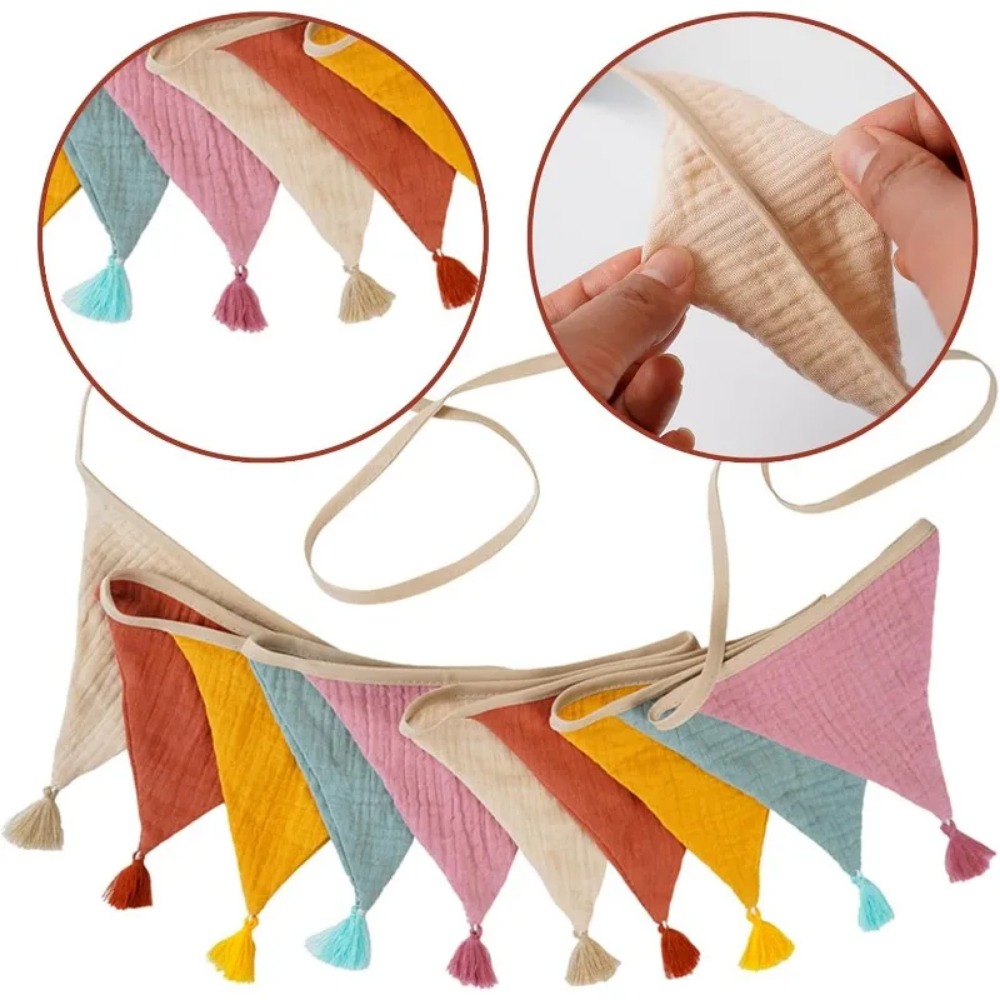 Baby Nursery Bunting - 10 STUKS Stoffen Vlaggenbanners Veelkleurige Tuinwimpels,