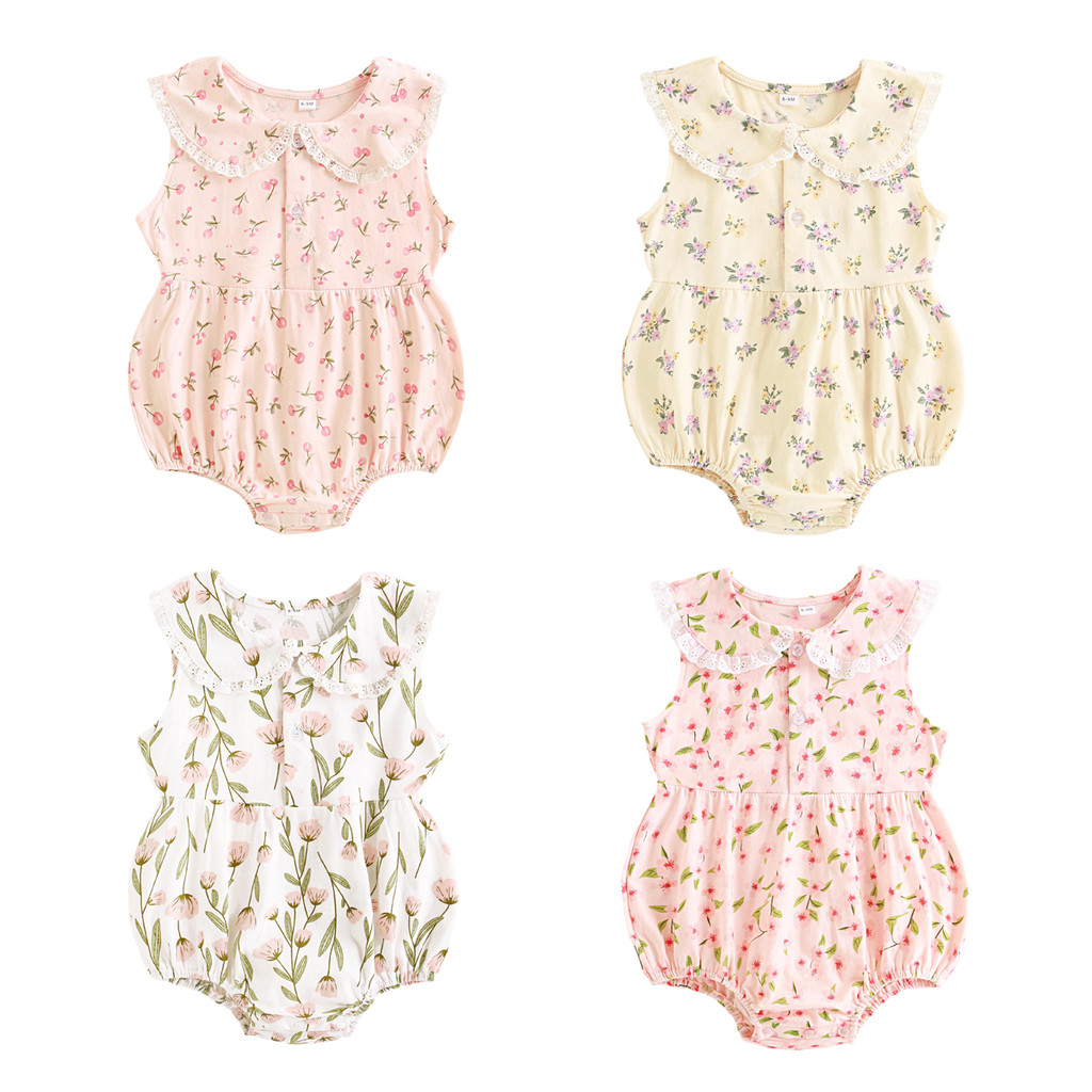 Baby Nursery Accessories - Sanlutoz Mode Bloemenkant Kleding Zomer Mouwloos