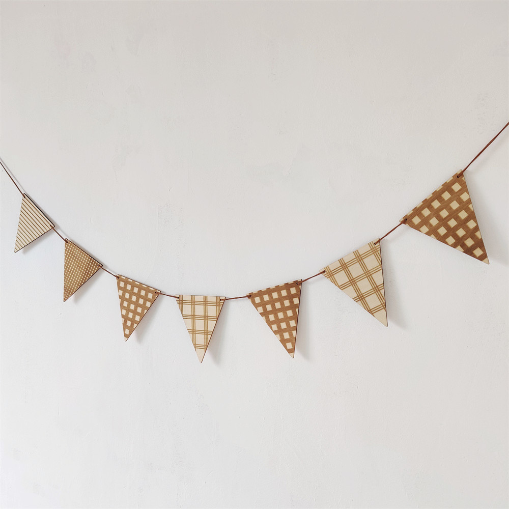 Baby Nursery Bunting - Nordic Houten Driehoek Vlag Muur Opknoping