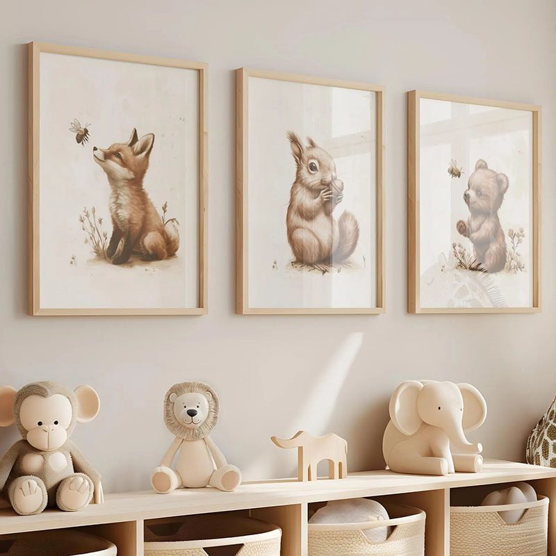 Baby Nursery Kids - Beer Konijn Vos Herten Eekhoorn Muis