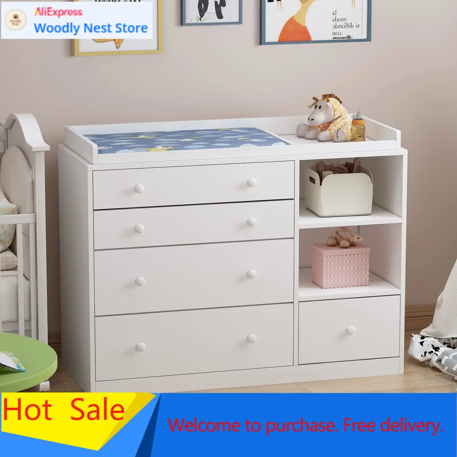 Babykastje voor de kinderkamer - Baby Nursery Dresser recensie en prijs