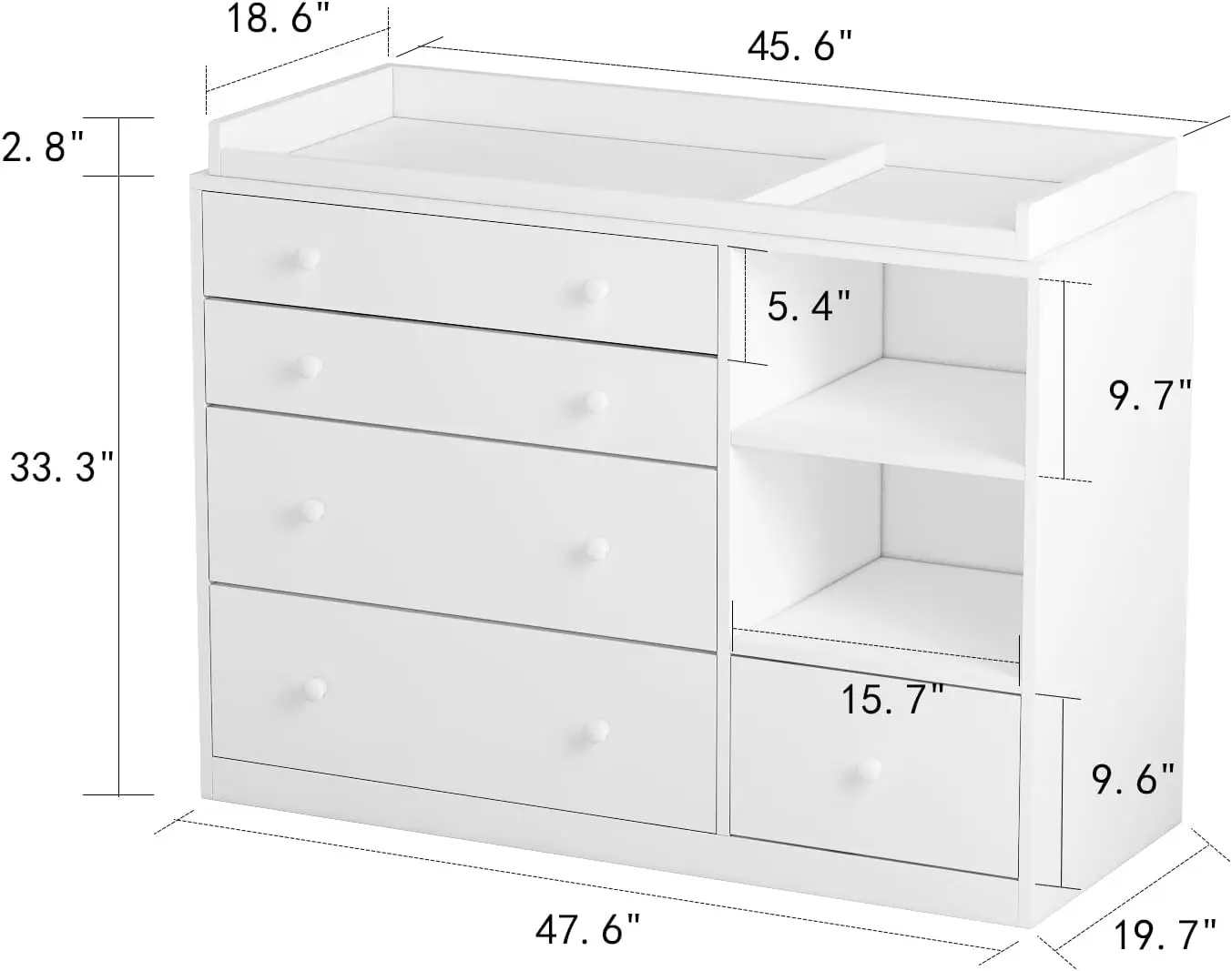 Babykastje voor de kinderkamer - Baby Nursery Dresser recensie en prijs
