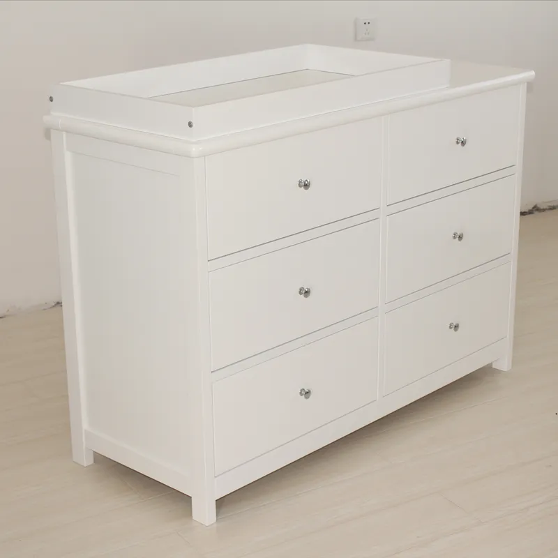 Witte baby opbergkast met 6 la - Baby Nursery Dresser recensie en prijs
