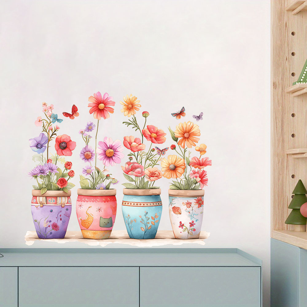 Aquarel grillige bloempot muur - Baby Nursery Vase recensie en prijs