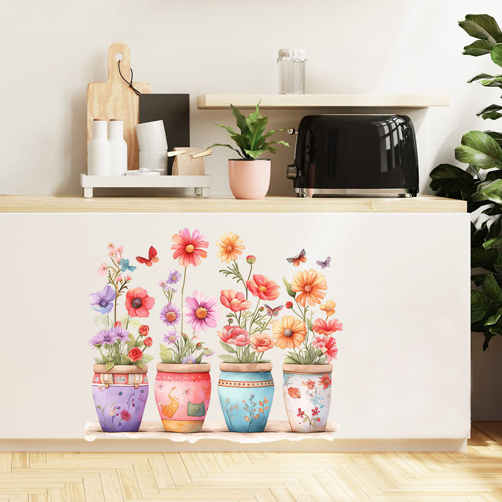 Aquarel grillige bloempot muur - Baby Nursery Vase recensie en prijs
