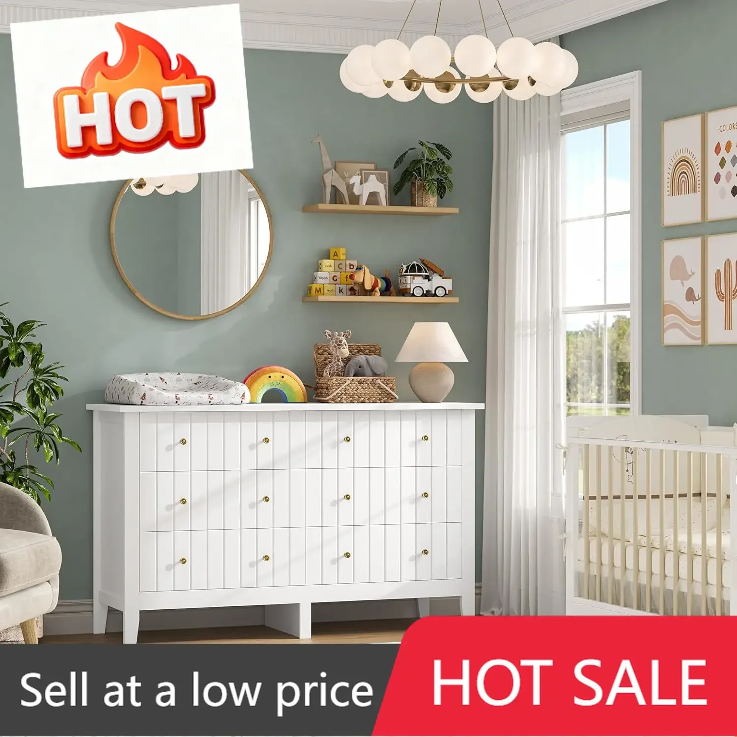 Witte commode, ladekast, moder - Baby Nursery Dresser recensie en prijs