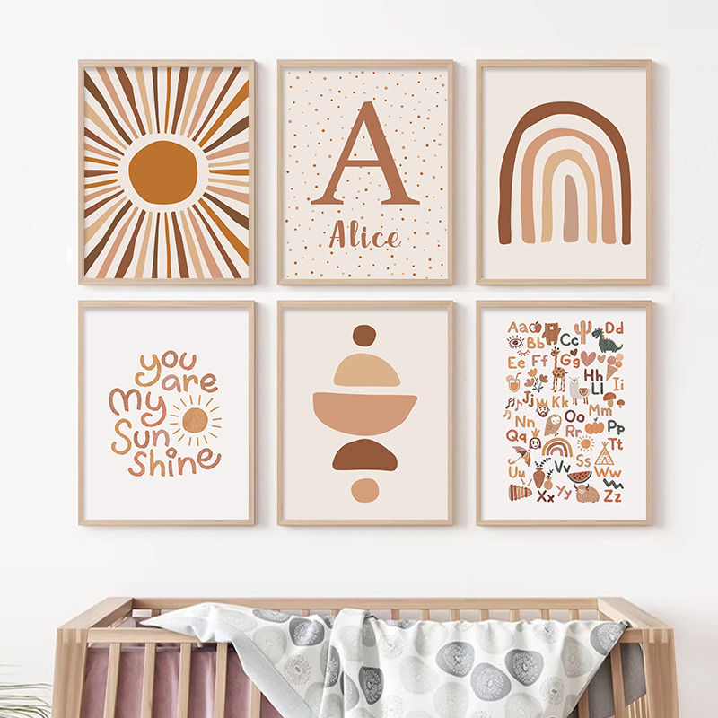 Abstracte Zon Regenboog Custom - Baby Name Wall Art recensie en prijs