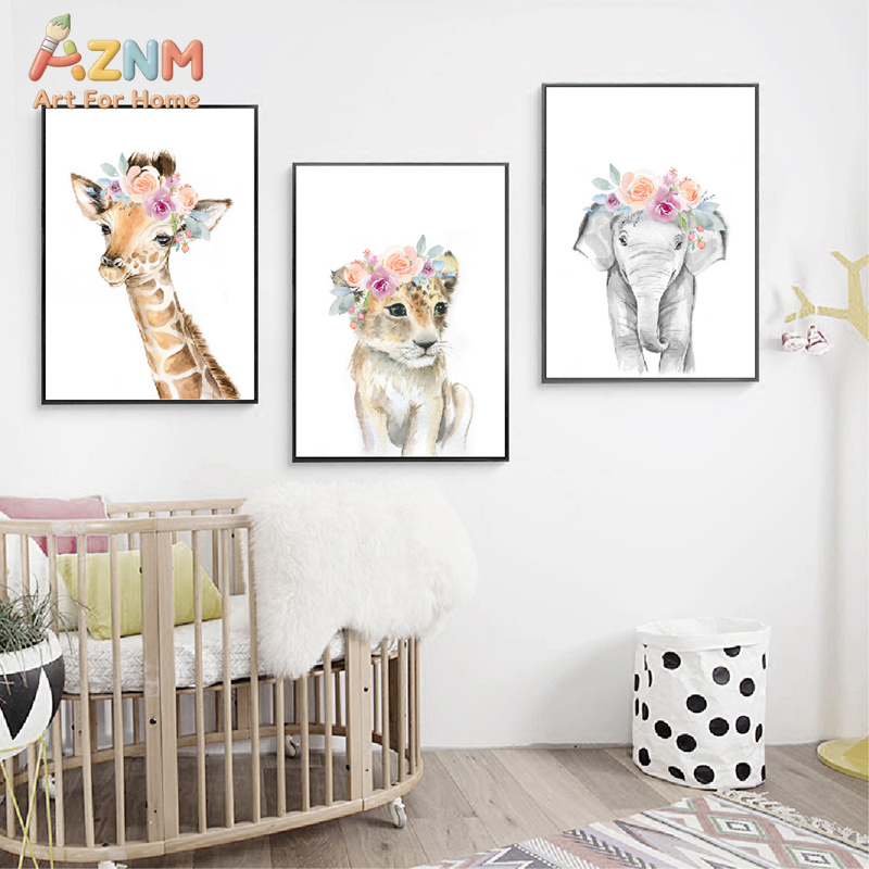 Dieren Bloemenkroon Kunst Deco - Baby Nursery Giraffe recensie en prijs