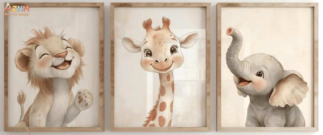 [2D plat] 1/3 stuks canvaspost - Baby Nursery Giraffe recensie en prijs