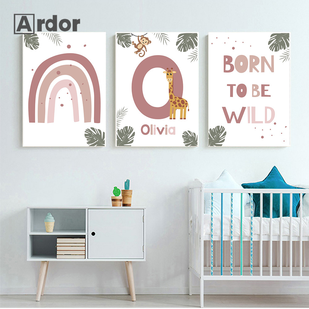 Nordic Jungle Animal Posters A - Baby Name Wall Art recensie en prijs