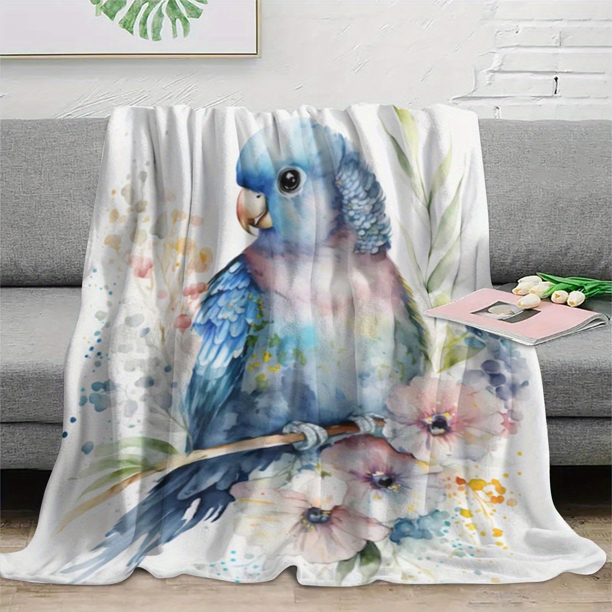 Waterverf Papegaai Bloemendeke - Baby Nursery Accent Wall recensie en prijs