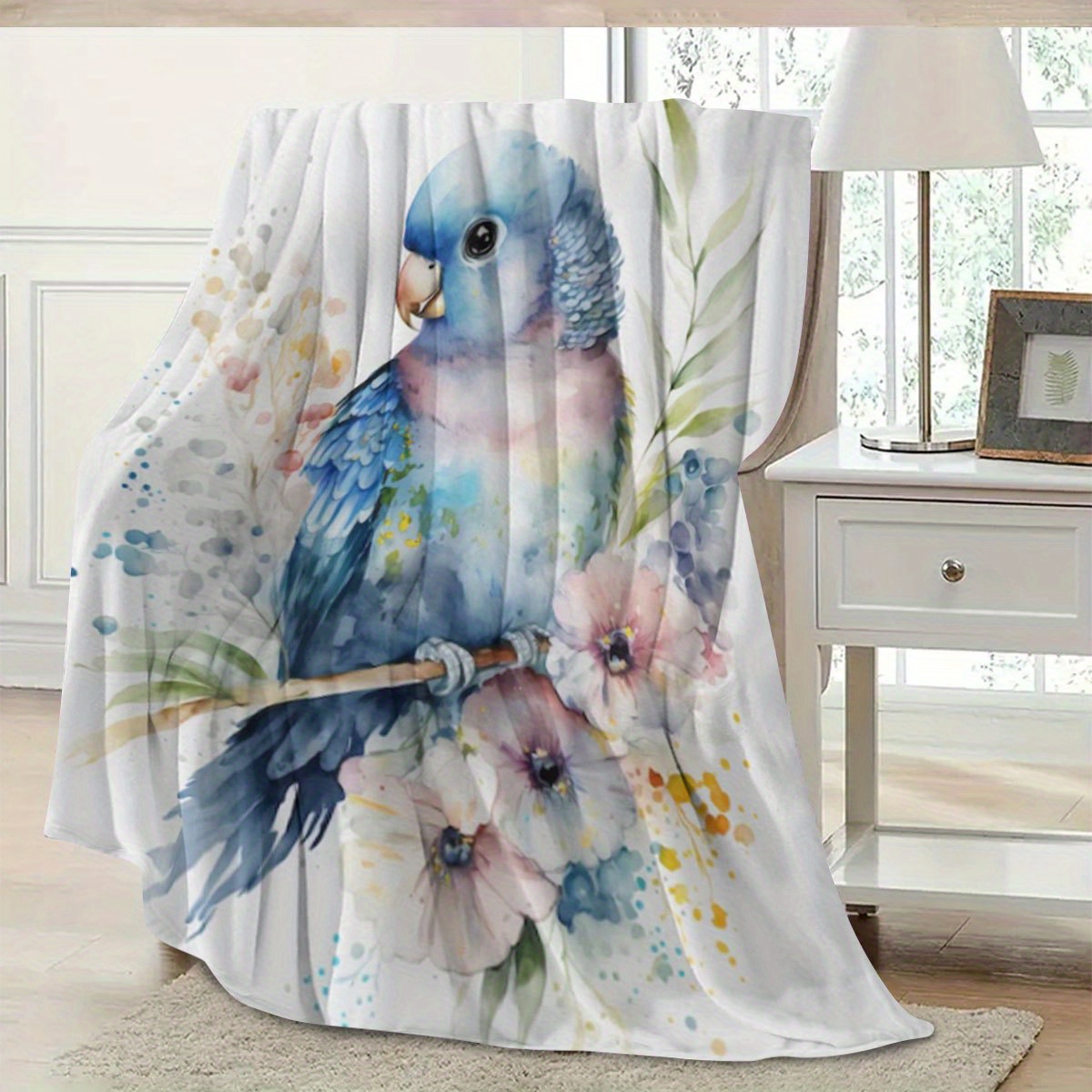 Waterverf Papegaai Bloemendeke - Baby Nursery Accent Wall recensie en prijs