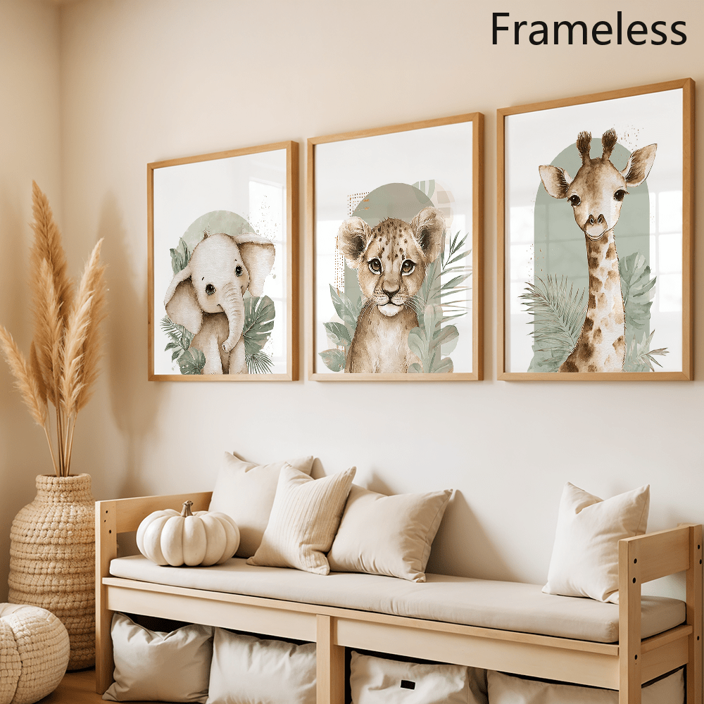 Set van 3 Safari Dieren Poster - Baby Nursery Giraffe recensie en prijs