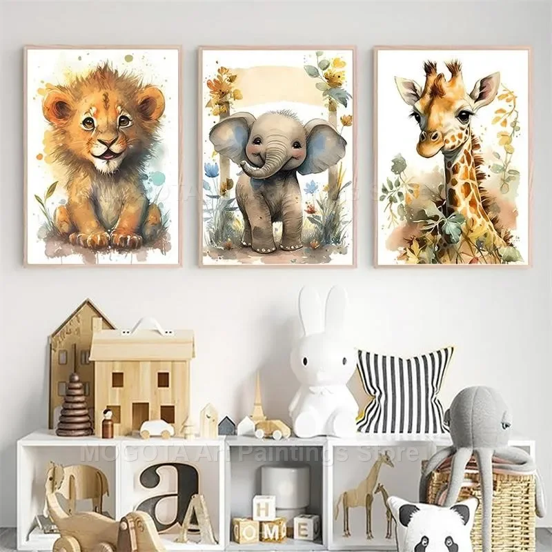 Aquarel Leeuw Giraffe Tijger O - Baby Nursery Giraffe recensie en prijs