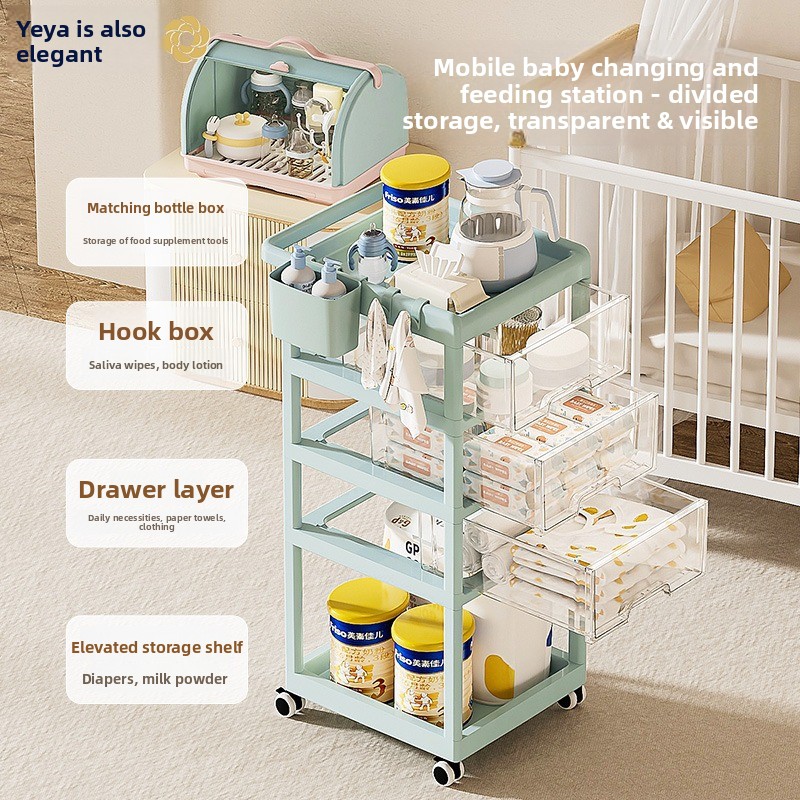 Verplaatsbare baby-opbergwagen - Baby Nursery Trolley recensie en prijs