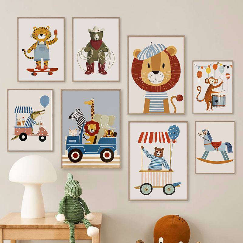 Grappige cartoon dieren auto b - Baby Nursery Kids recensie en prijs
