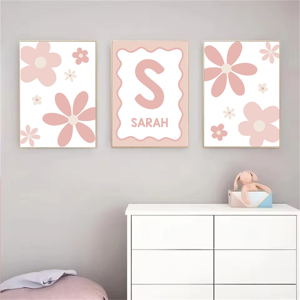 Cartoon roze Daisy poster aang - Baby Name Wall Art recensie en prijs