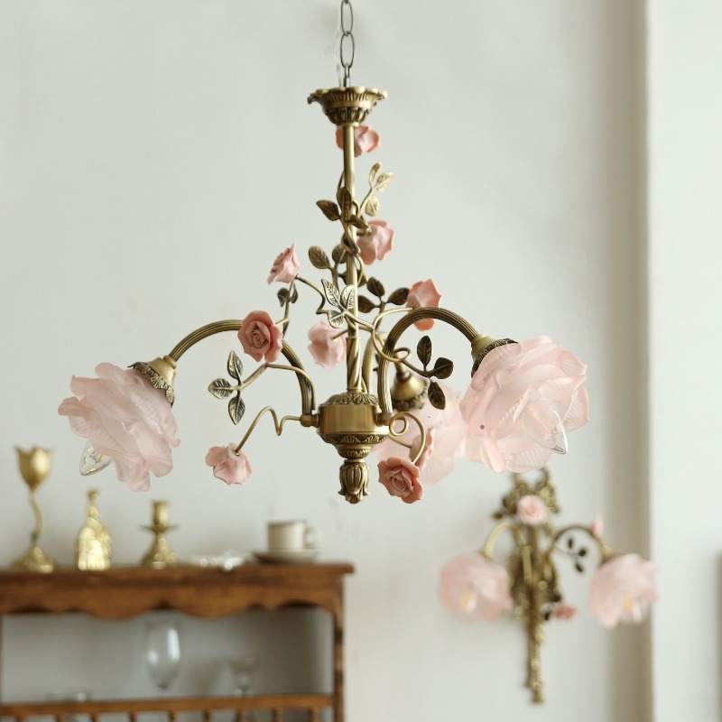 Franse roze keramiek Rose LED- - Baby Nursery Chandelier recensie en prijs
