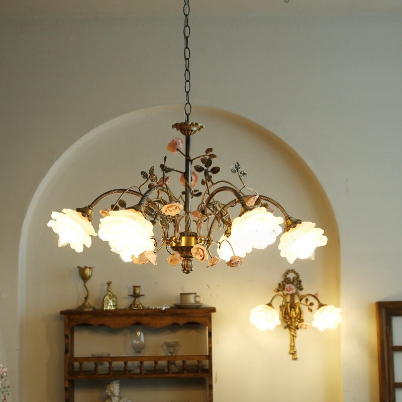 Franse roze keramiek Rose LED- - Baby Nursery Chandelier recensie en prijs