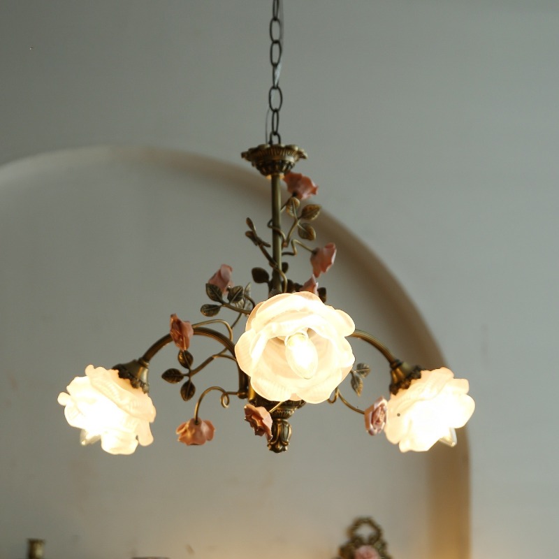 Franse roze keramiek Rose LED- - Baby Nursery Chandelier recensie en prijs