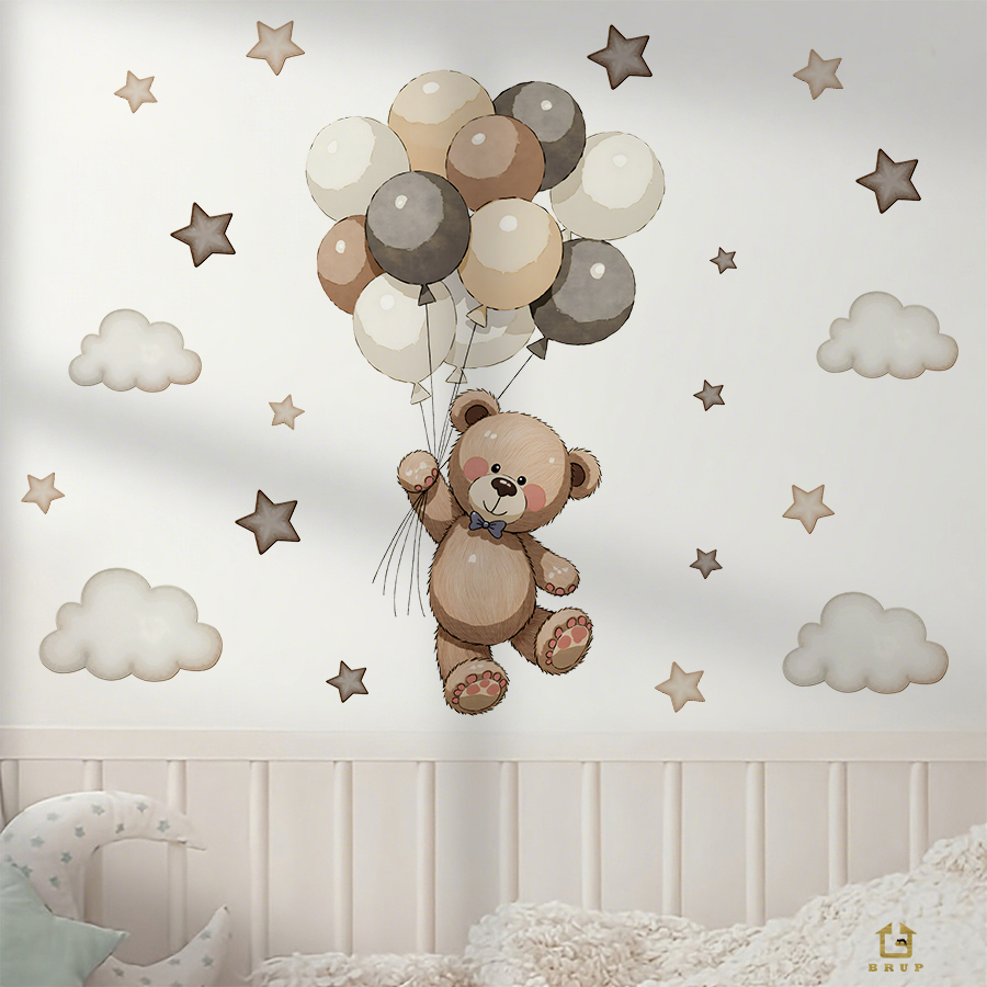 Schattige teddybeer muursticke - Baby Nursery Kids recensie en prijs