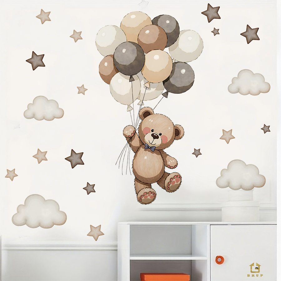 Schattige teddybeer muursticke - Baby Nursery Kids recensie en prijs