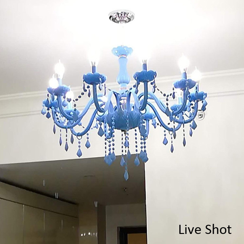 Europese stijl lichtblauw kris - Baby Nursery Chandelier recensie en prijs