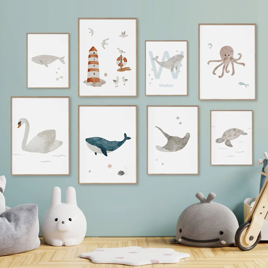 Aangepaste naam walvis octopus - Baby Name Wall Art recensie en prijs