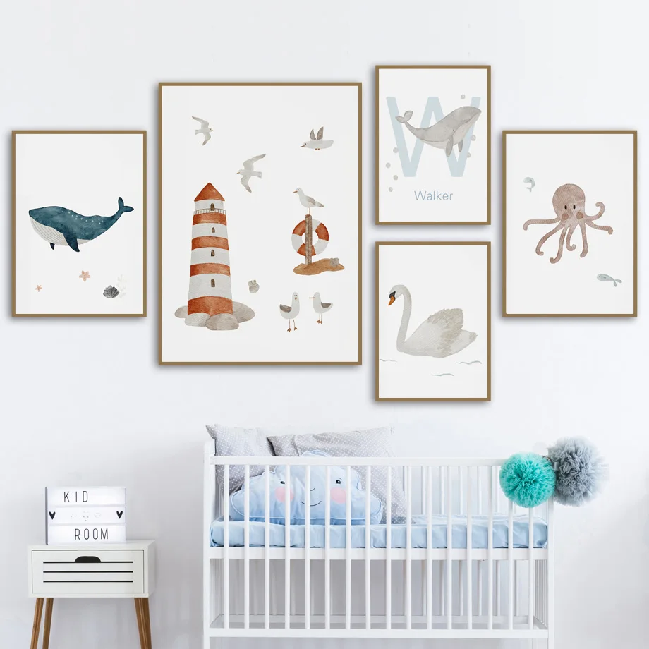 Aangepaste naam walvis octopus - Baby Name Wall Art recensie en prijs